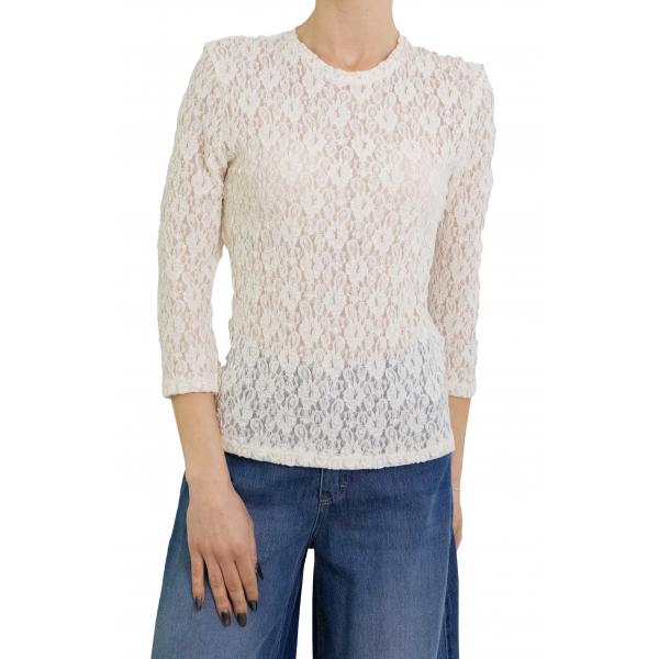 Maglia in pizzo girocollo Options